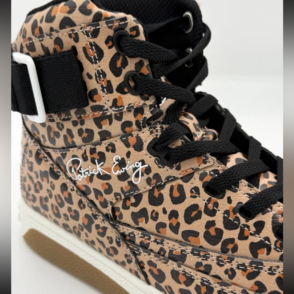 Patrick Ewing Wom 33 HI Rebound Leopard Sneaker   New With Box Size 7.5